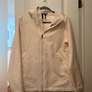 The North Face Women's cream / white Hooded rain jacket